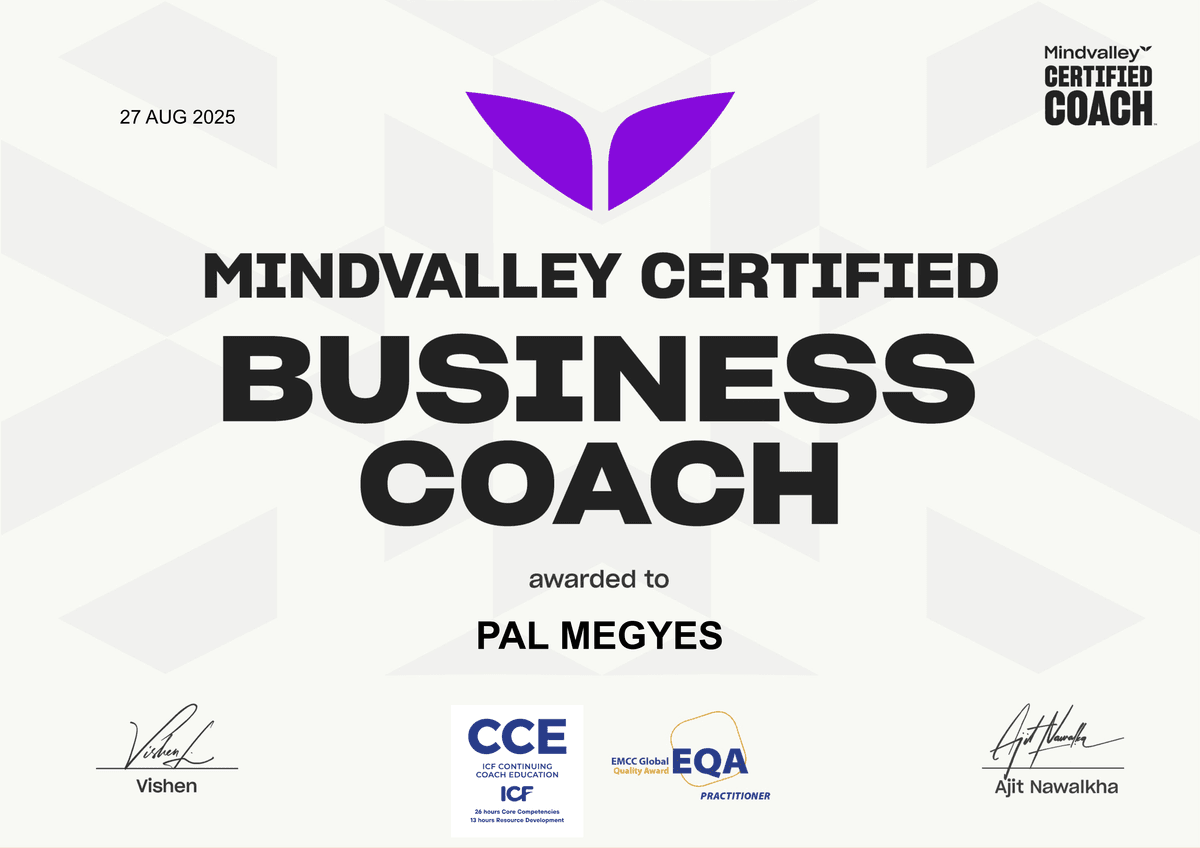 Pal Megyes Business Coach Certificate